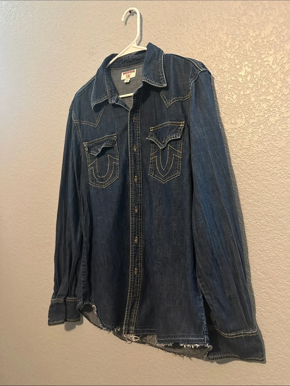 True Religion Western Denim Button Down Shirt